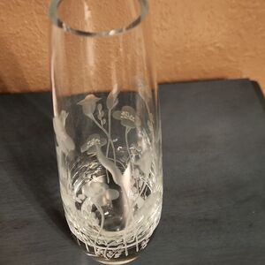 Kosta Boda Etched Glass Vase, 8 Inches